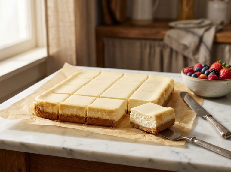 Brown Butter Cheesecake Bars with a Crack-Free Promise