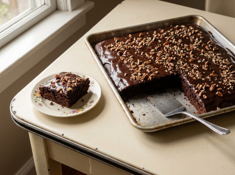 Texas Sheet Cake with Hot Icing